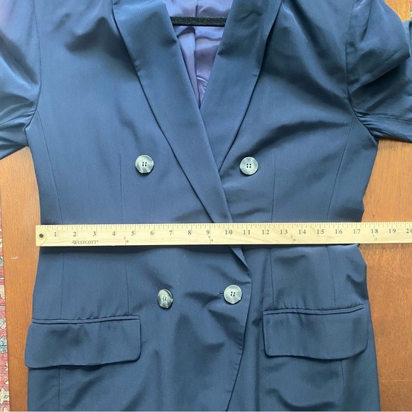 Vintage Hugo Buscato Milano Navy Silk Blazer Jacket 8 - Picture 8 of 9